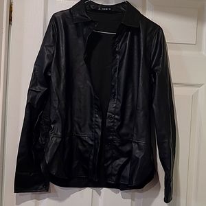 Faux Leather Top